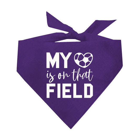 My Heart Is On The Field (Soccer) Triangle Dog Bandana