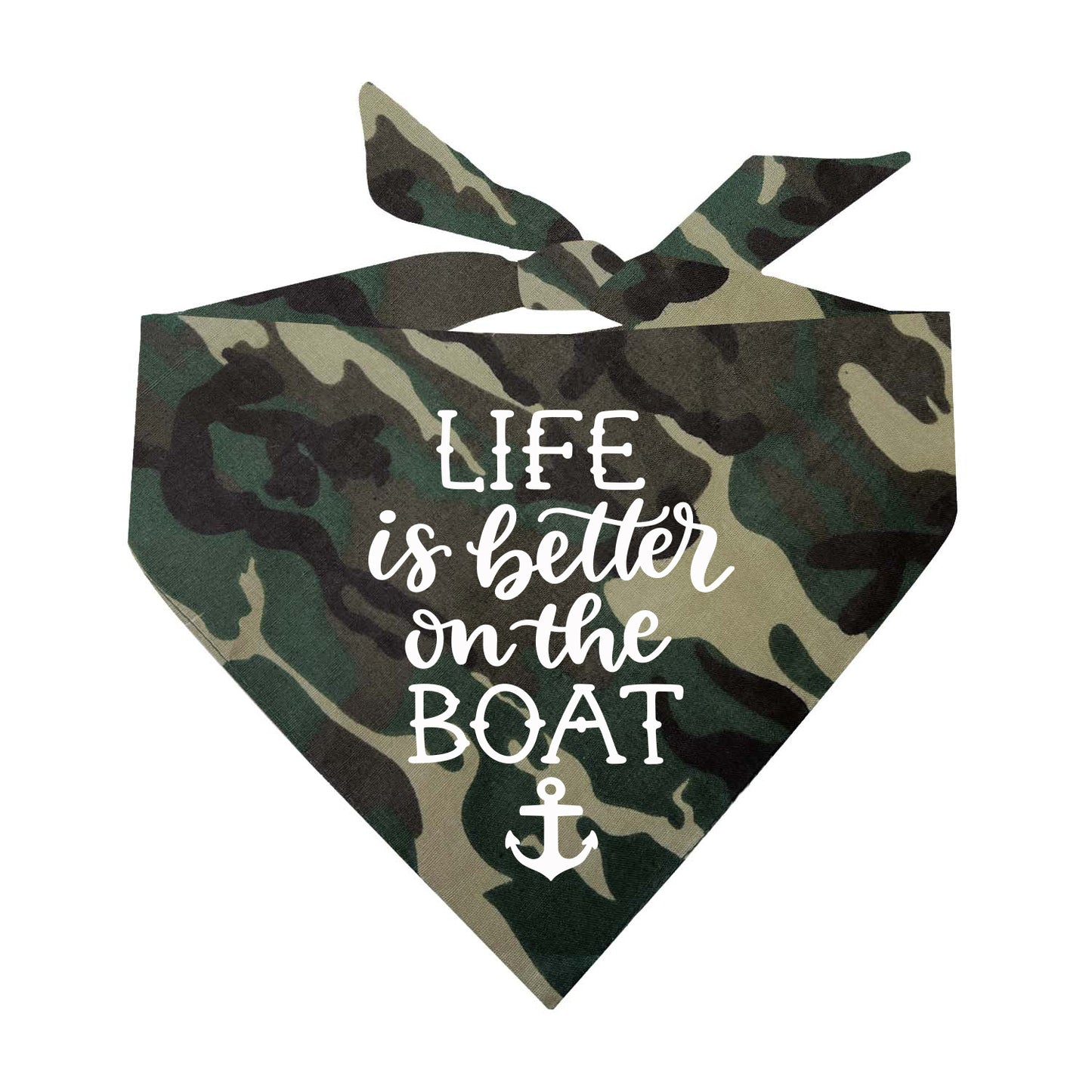 Life Is Better On A Boat Triangle Dog Bandana