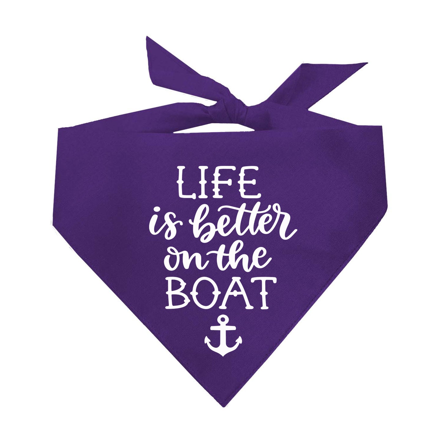 Life Is Better On A Boat Triangle Dog Bandana