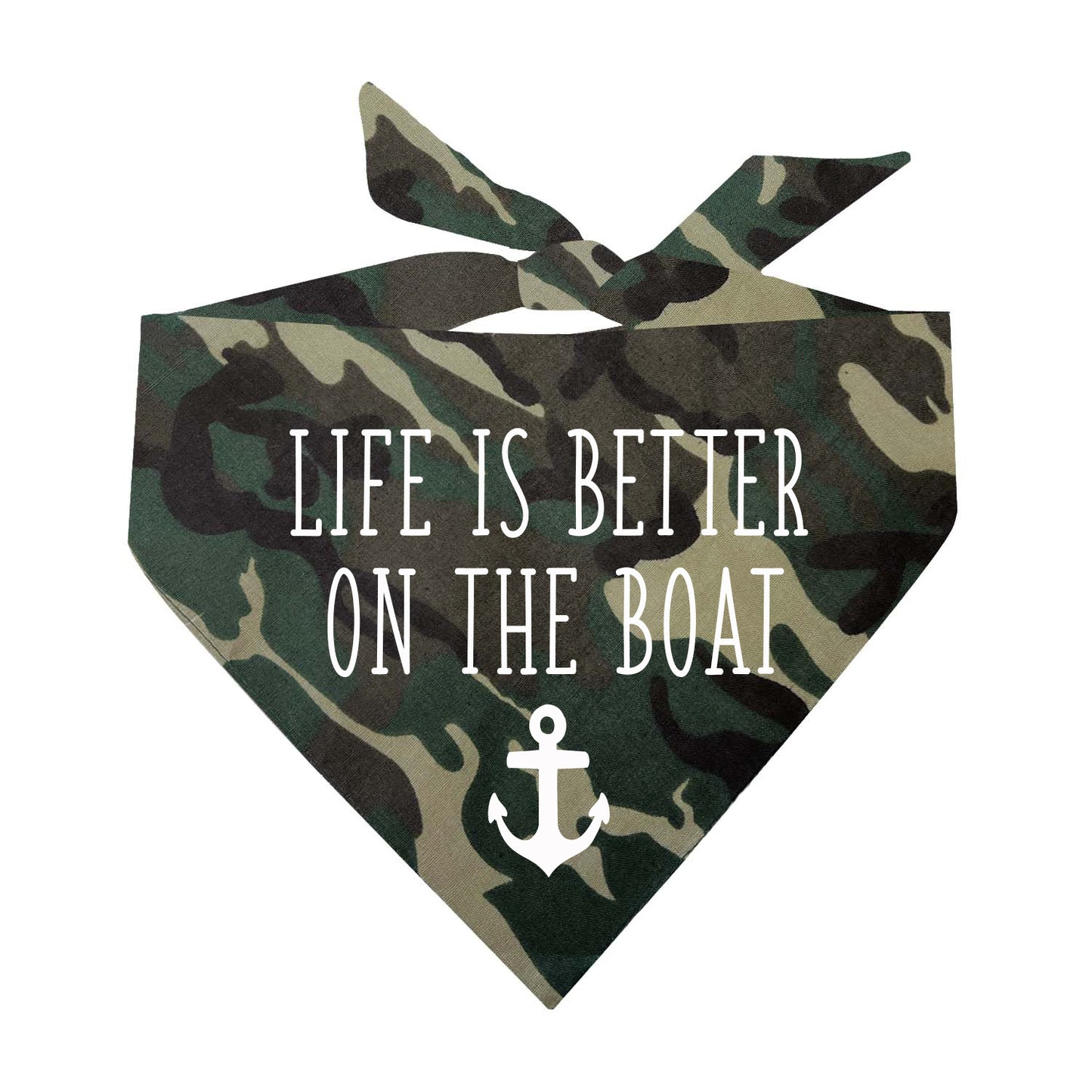 Life Is Better On The Boat Triangle Dog Bandana