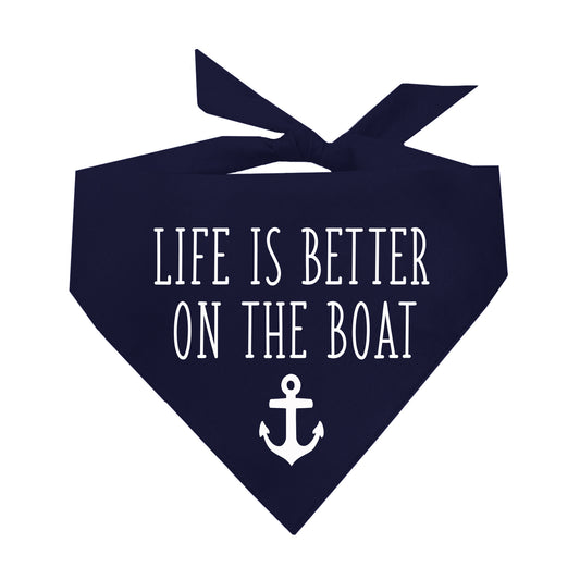 Life Is Better On The Boat Triangle Dog Bandana