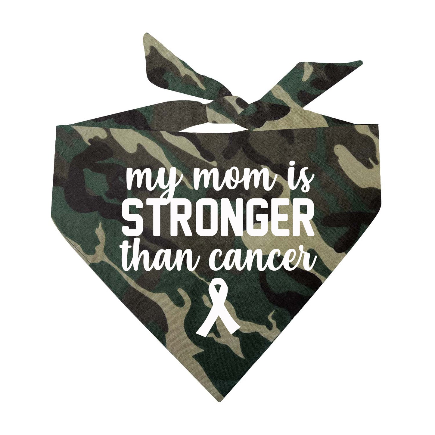 My Mom Is Stronger Than Cancer Triangle Dog Bandana