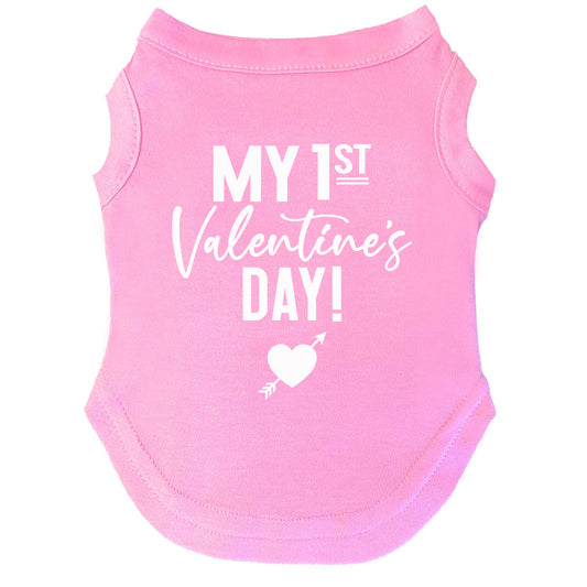 My First Valentine's Day Valentine's Day Dog Tee
