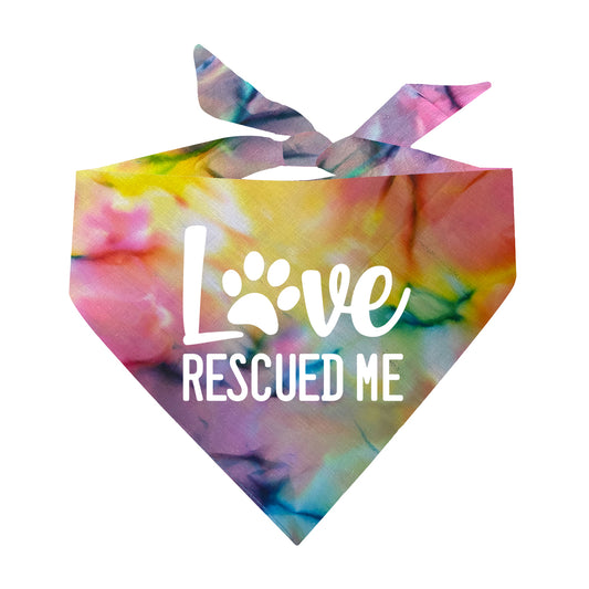 Love Rescued Me! – Dog Bandana | Heartfelt Rescue Accessory | Soft Cotton Triangle | Perfect for Adopted Dogs