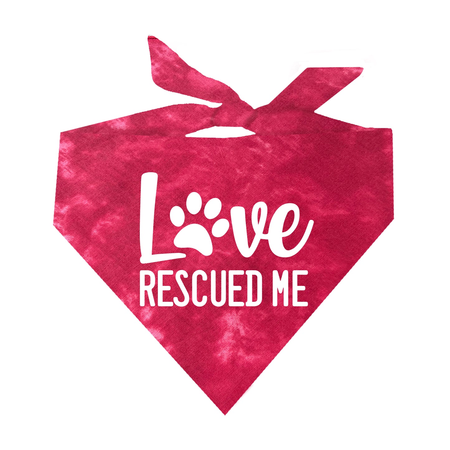 Love Rescued Me! β Dog Bandana | Heartfelt Rescue Accessory | Soft Cotton Triangle | Perfect for Adopted Dogs