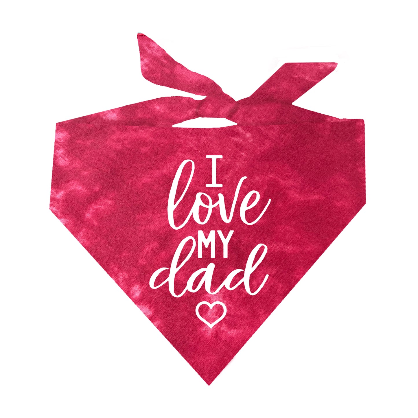I Love My Dad Scrunch Tie Dye Pattern Triangle Dog Bandana