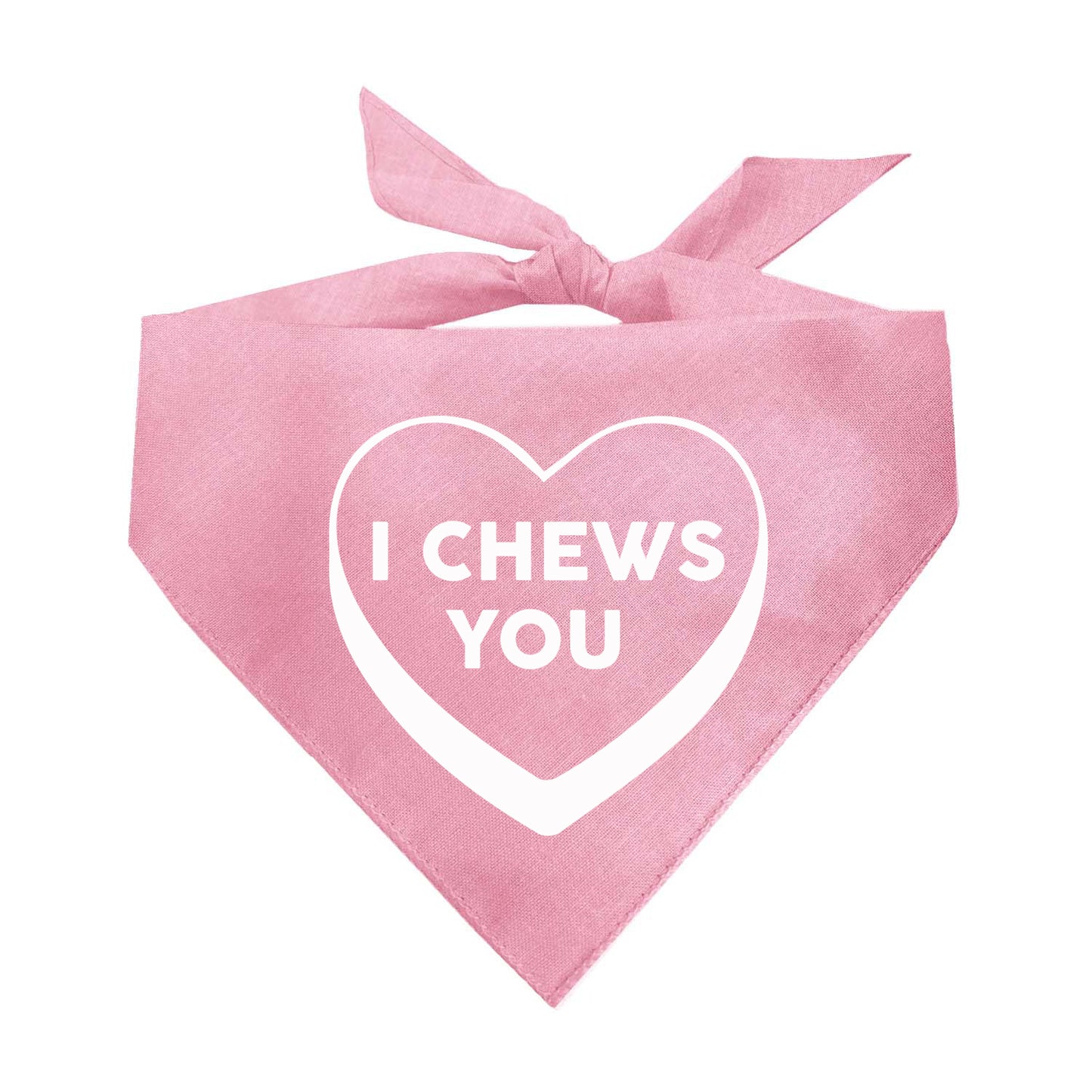 I Chews You Candy Heart Triangle Dog Bandana