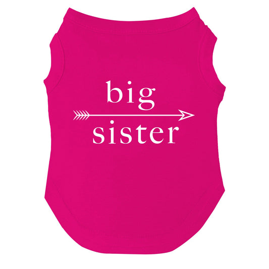 Big Sister Arrow Dog Tee | Soft Cotton Blend | Made in USA | Cute & Funny Pet Apparel