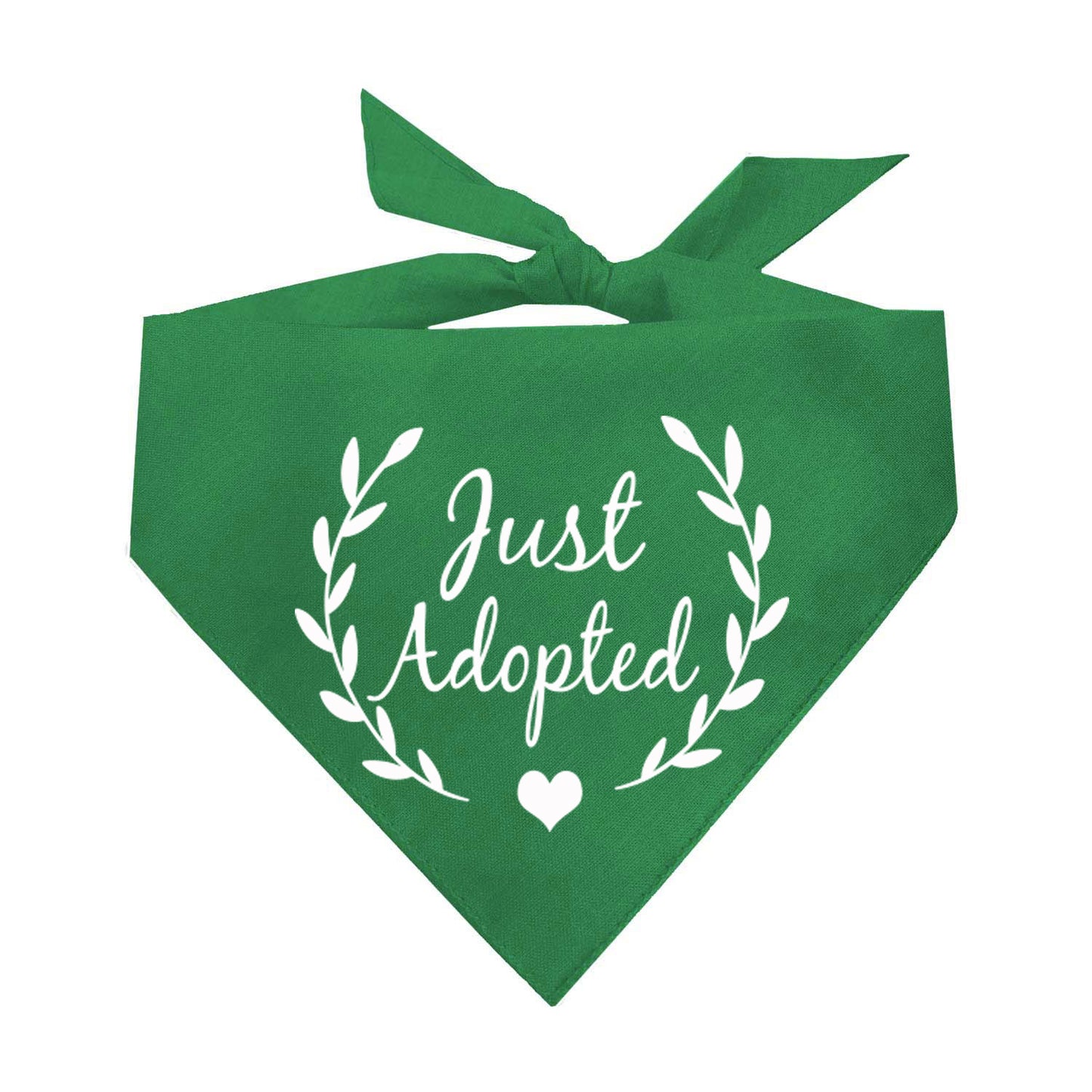 Just Adopted Heart Triangle Dog Bandana