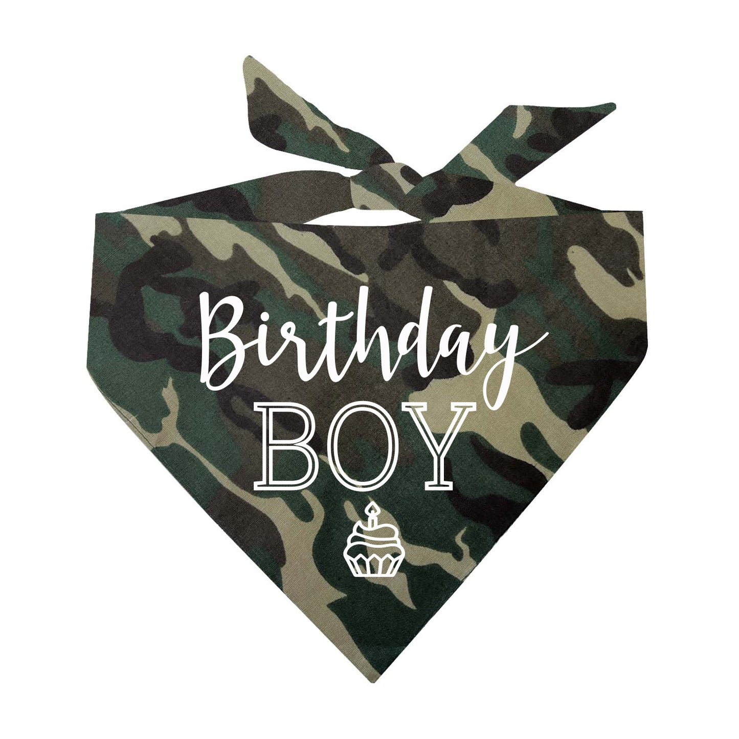 Birthday Boy With Cupcake Triangle Dog Bandana