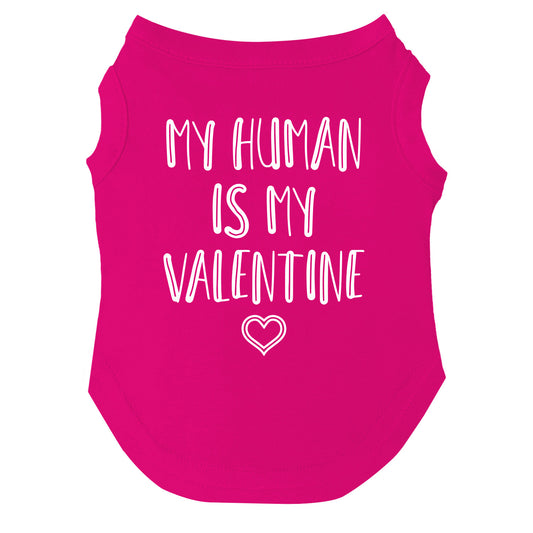 My Human is My Valentine Dog Tee | Soft Cotton Blend | Made in USA | Valentine’s Day Pet Outfit