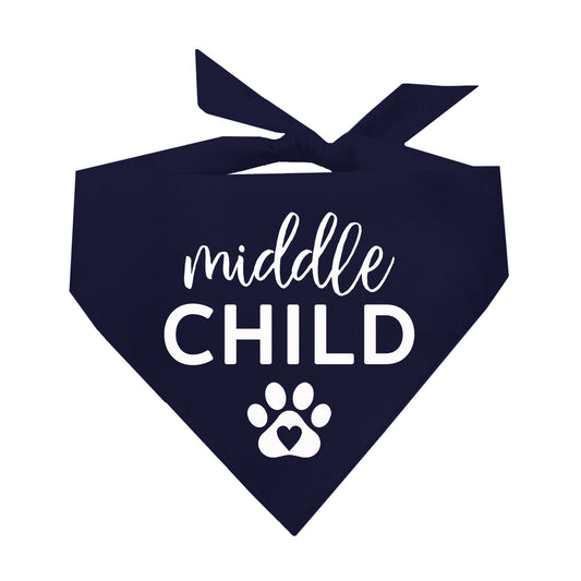Middle Child Heart Paw Triangle Dog Bandana