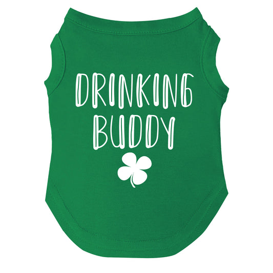 Drinking Buddy Dog Tee | Soft Cotton Blend | Made in USA | St. Patrick’s Day Pet Outfit