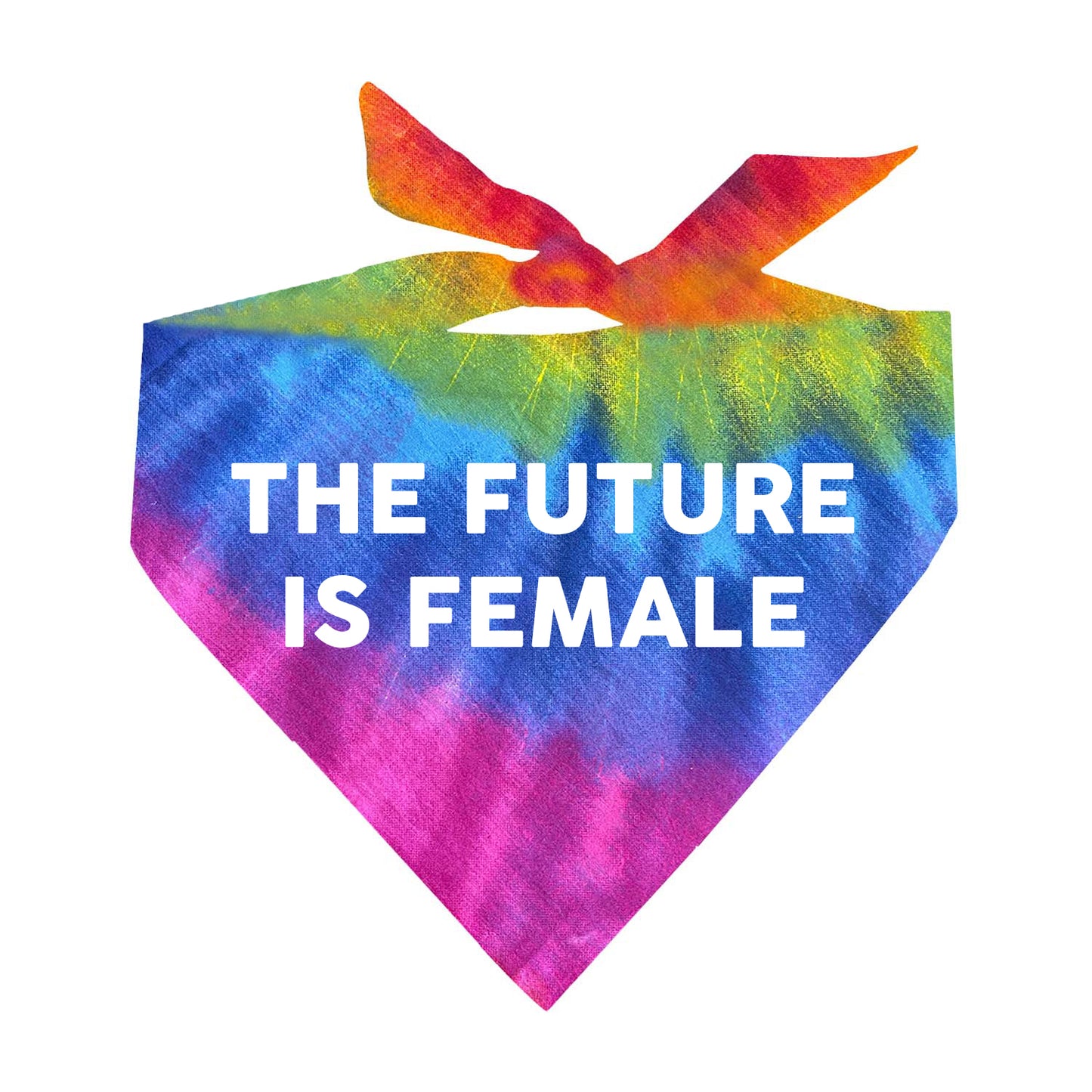 The Future Is Female Tie Dye Swirl Triangle Dog Bandana