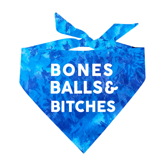 Bones Balls and Bitches Scrunch Tie Dye Pattern Triangle Dog Bandana