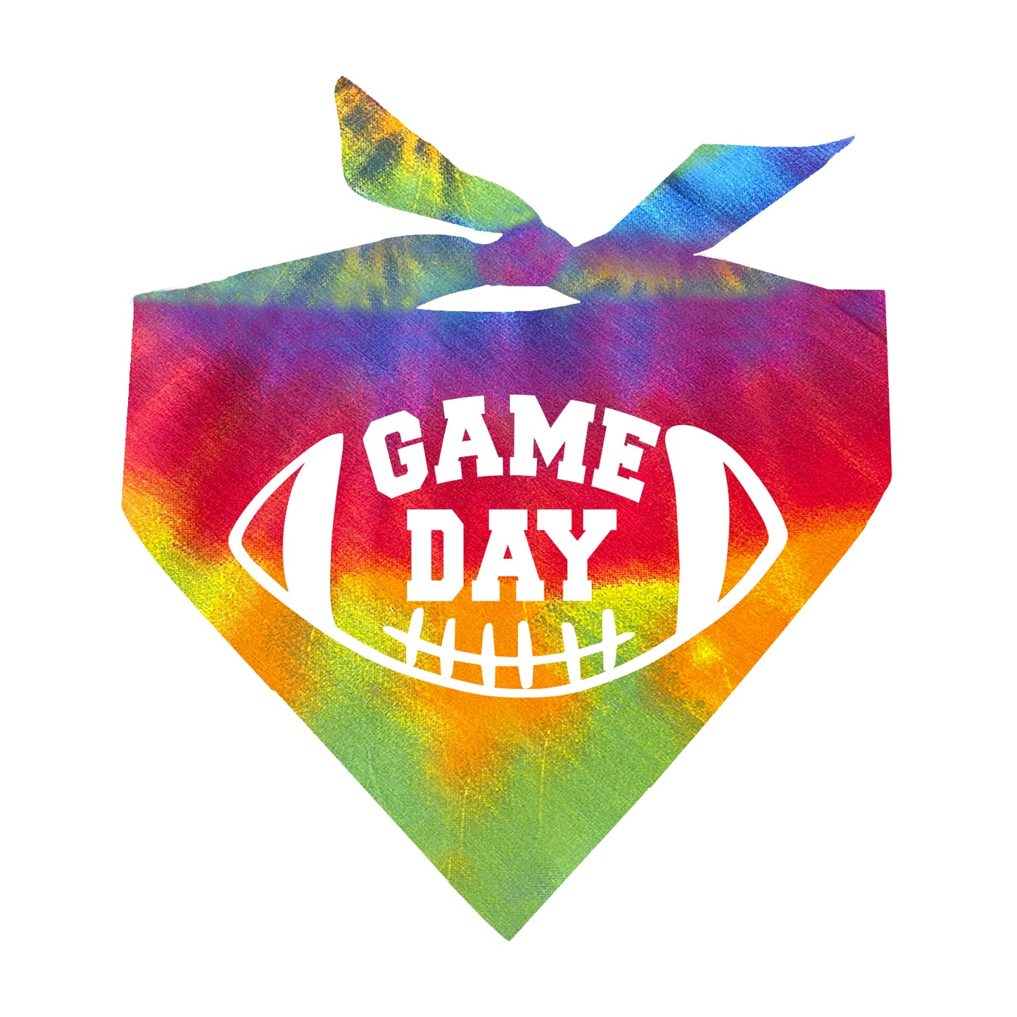 Game Day Tie Dye Swirl Triangle Dog Bandana