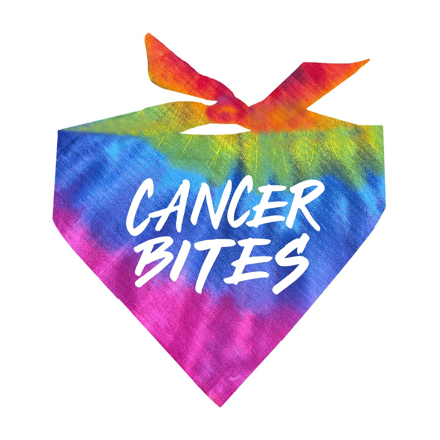 Cancer Bites Tie Dye Swirl Triangle Dog Bandana