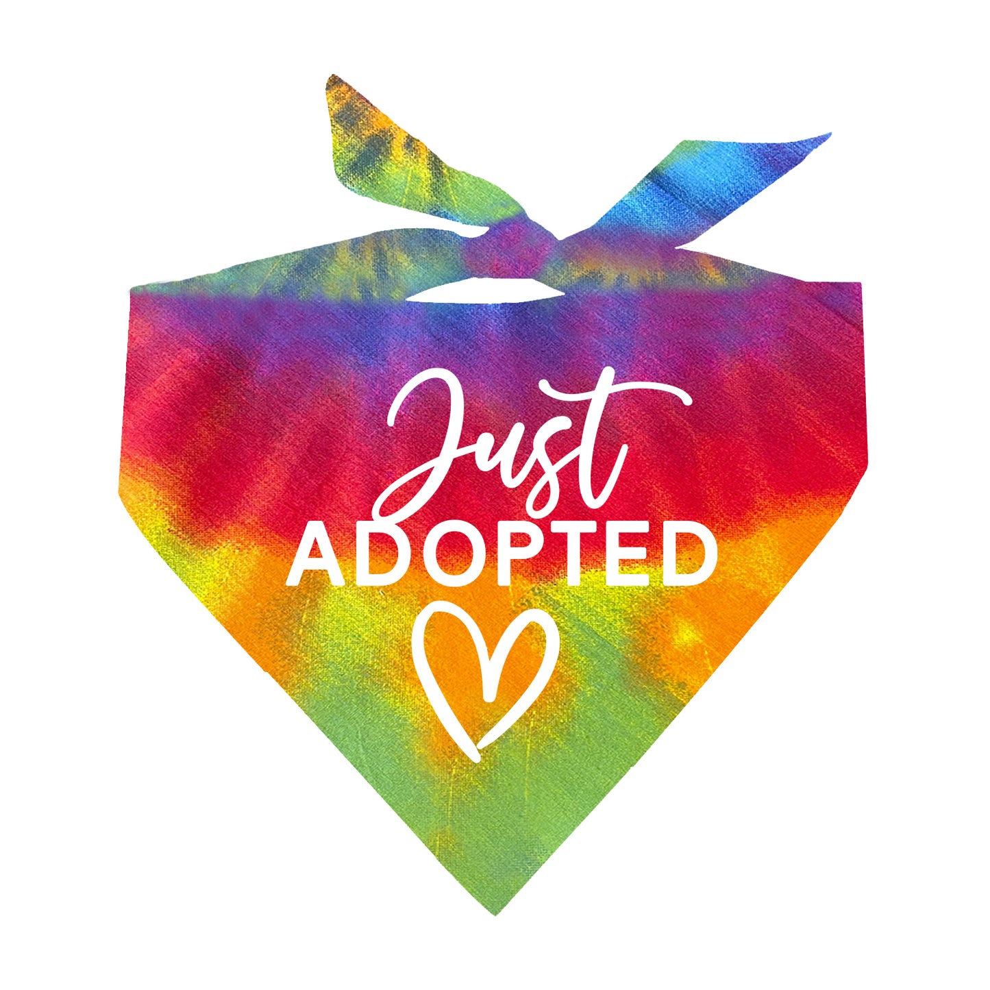 Just Adopted Tie Dye Swirl Triangle Dog Bandana