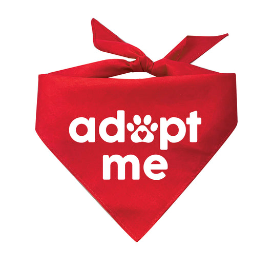 Adopt Me Dog Bandana | 100% Natural Cotton Triangle | Rescue & Shelter Pet Accessory | Made in USA