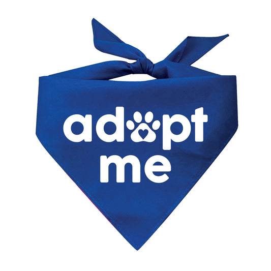 Adopt Me Dog Bandana | 100% Natural Cotton Triangle | Rescue & Shelter Pet Accessory | Made in USA