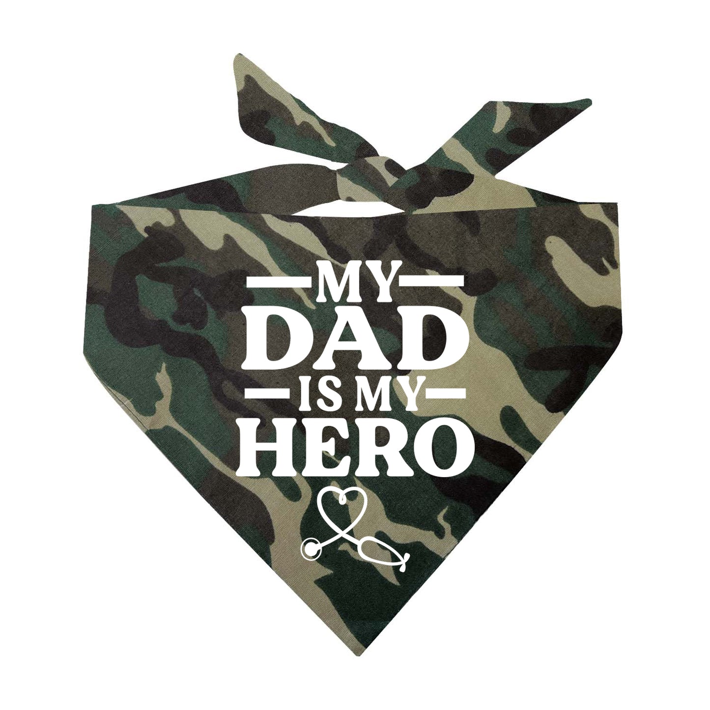 My Dad Is My Hero (Stethoscope) Triangle Dog Bandana
