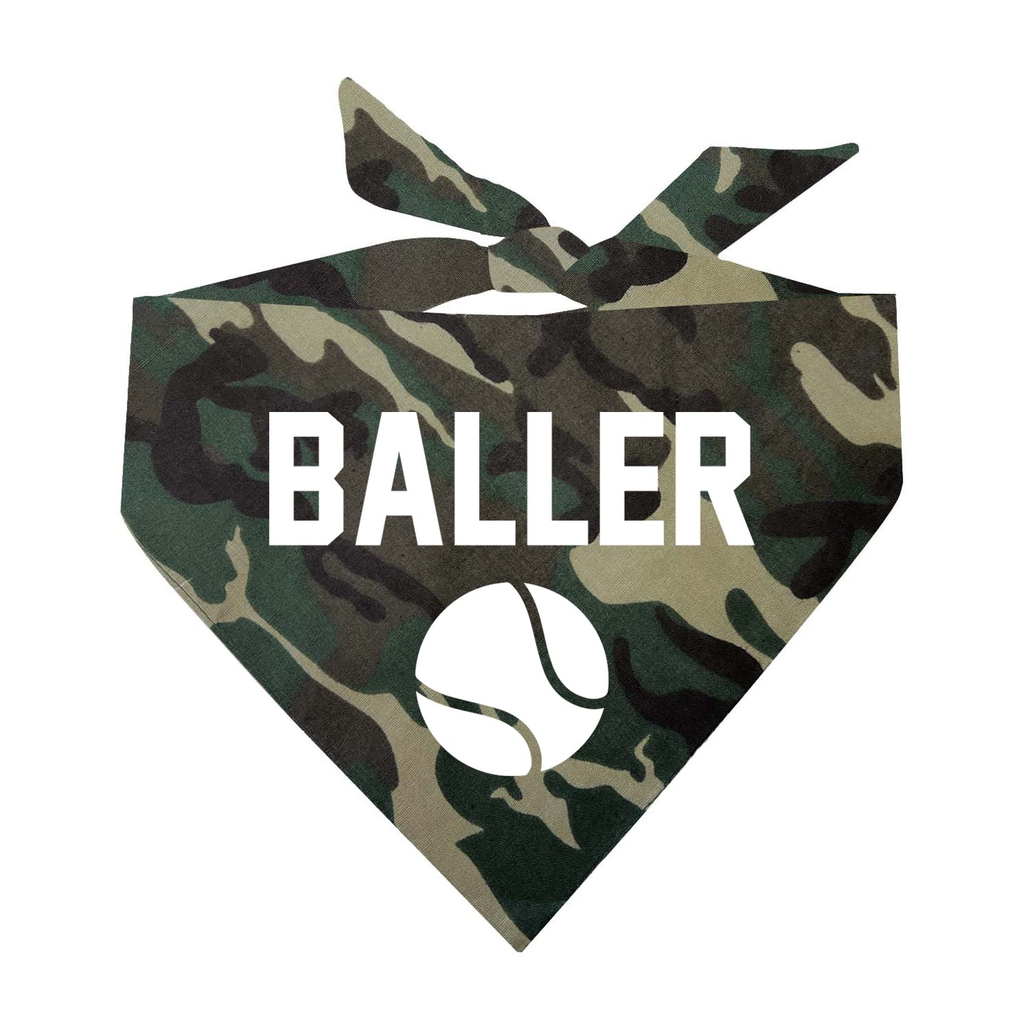 Baller With Tennis Ball Triangle Dog Bandana