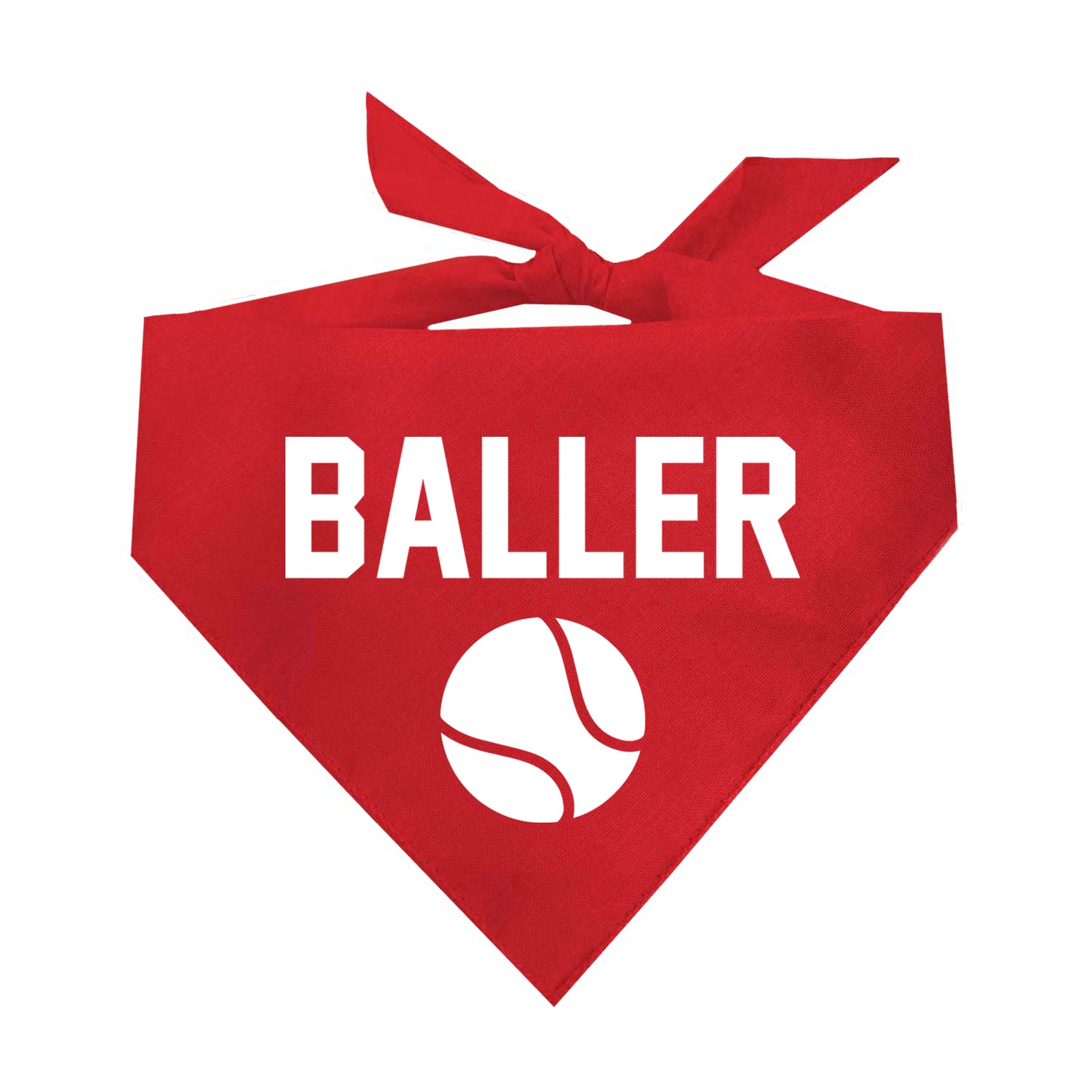 Baller With Tennis Ball Triangle Dog Bandana