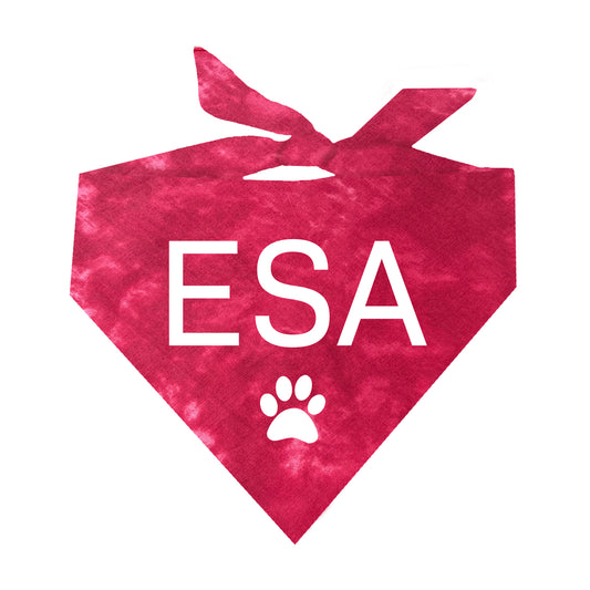 ESA Emotional Support Animal Scrunch Tie Dye Pattern Triangle Dog Bandana