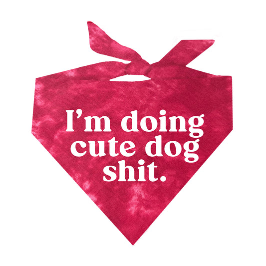 I'm Doing Cute Dog Shit Scrunch Tie Dye Pattern Triangle Dog Bandana
