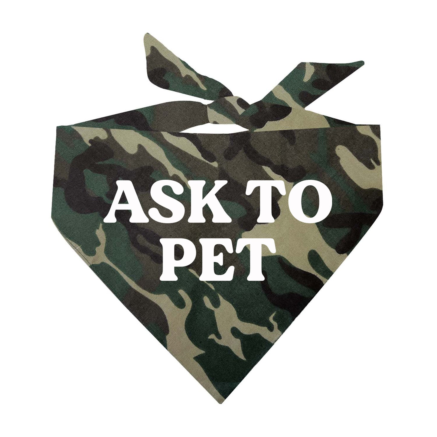 Ask To Pet Triangle Dog Bandana