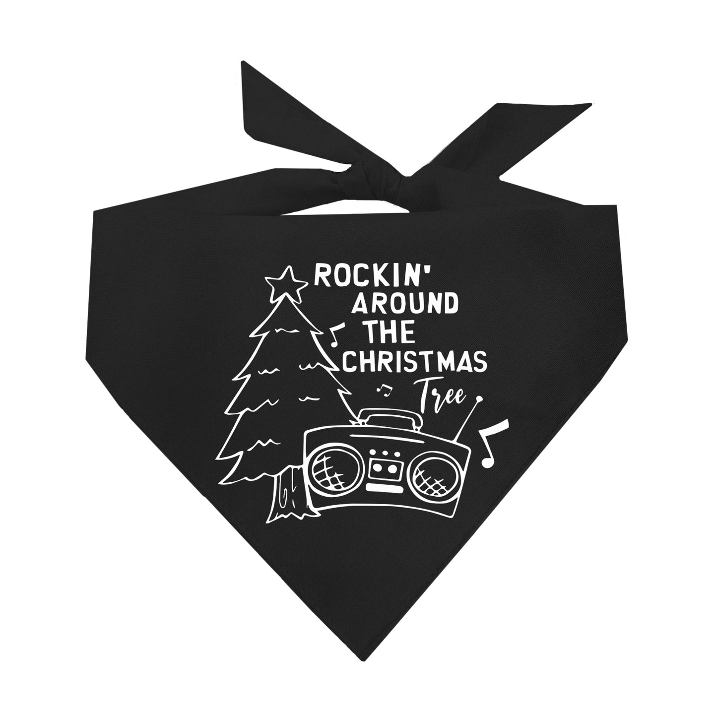 Rockin’ Around The Christmas Tree Triangle Dog Bandana
