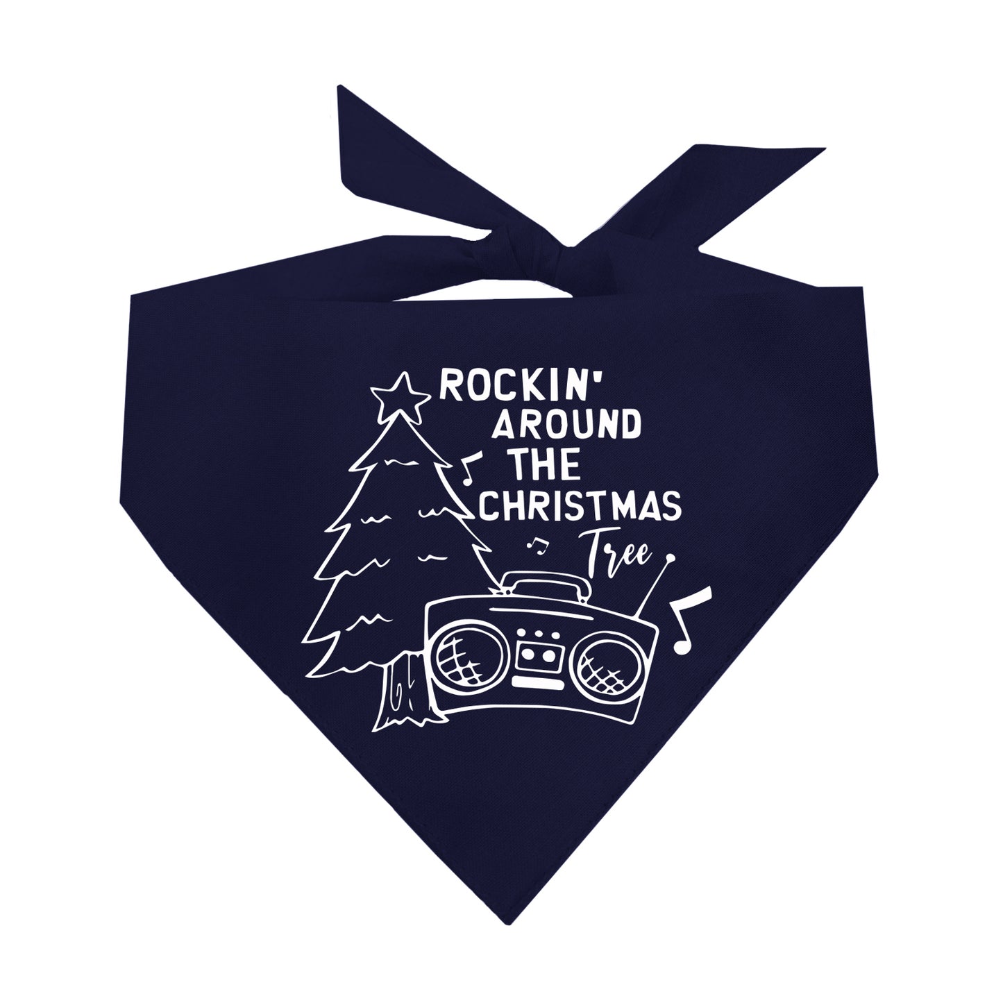 Rockin’ Around The Christmas Tree Triangle Dog Bandana