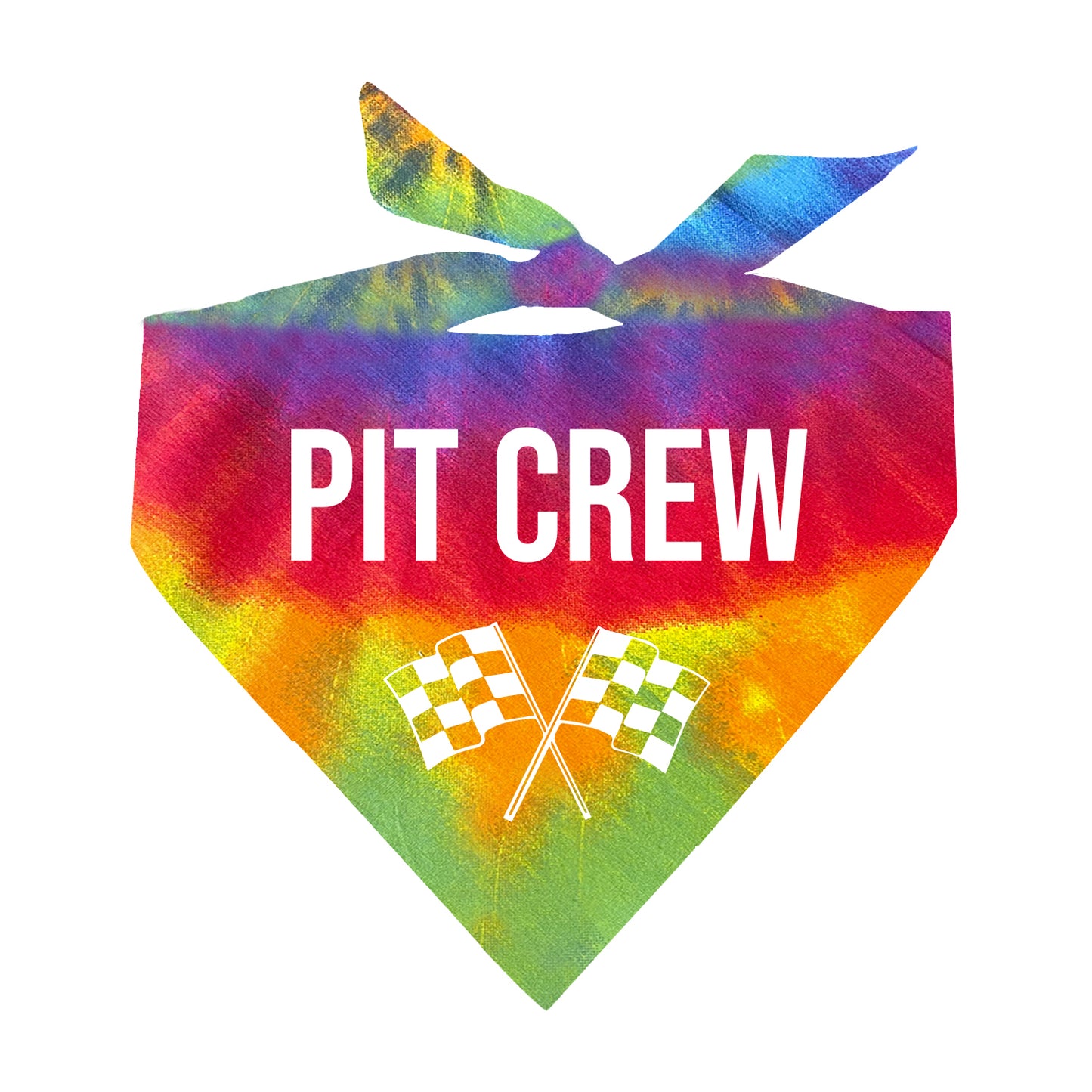 Pit Crew Racing Theme Tie Dye Pattern Triangle Dog Bandana