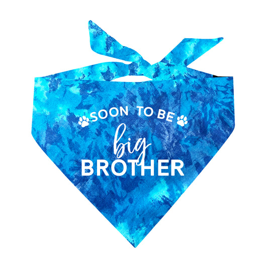 Soon To Be Big Brother Tie Dye Pattern Triangle Dog Bandana