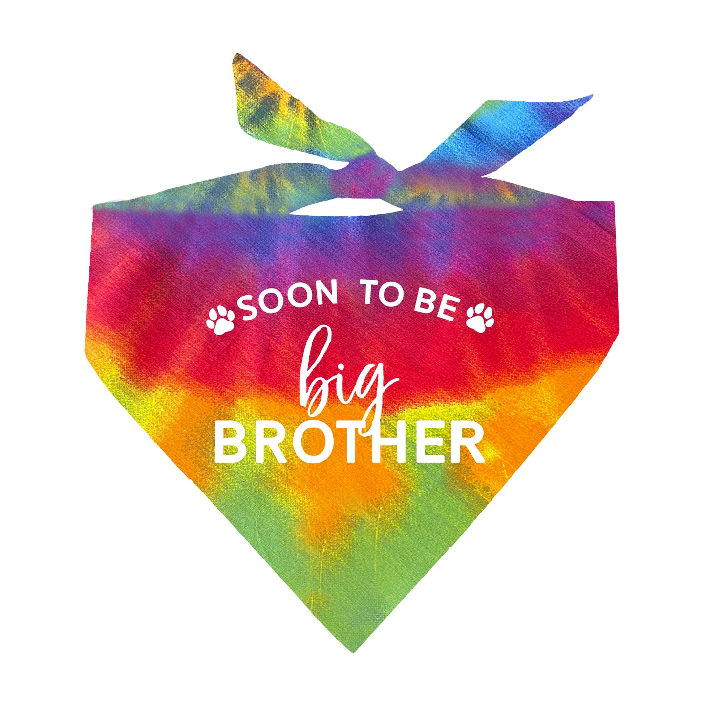 Soon To Be Big Brother Tie Dye Pattern Triangle Dog Bandana