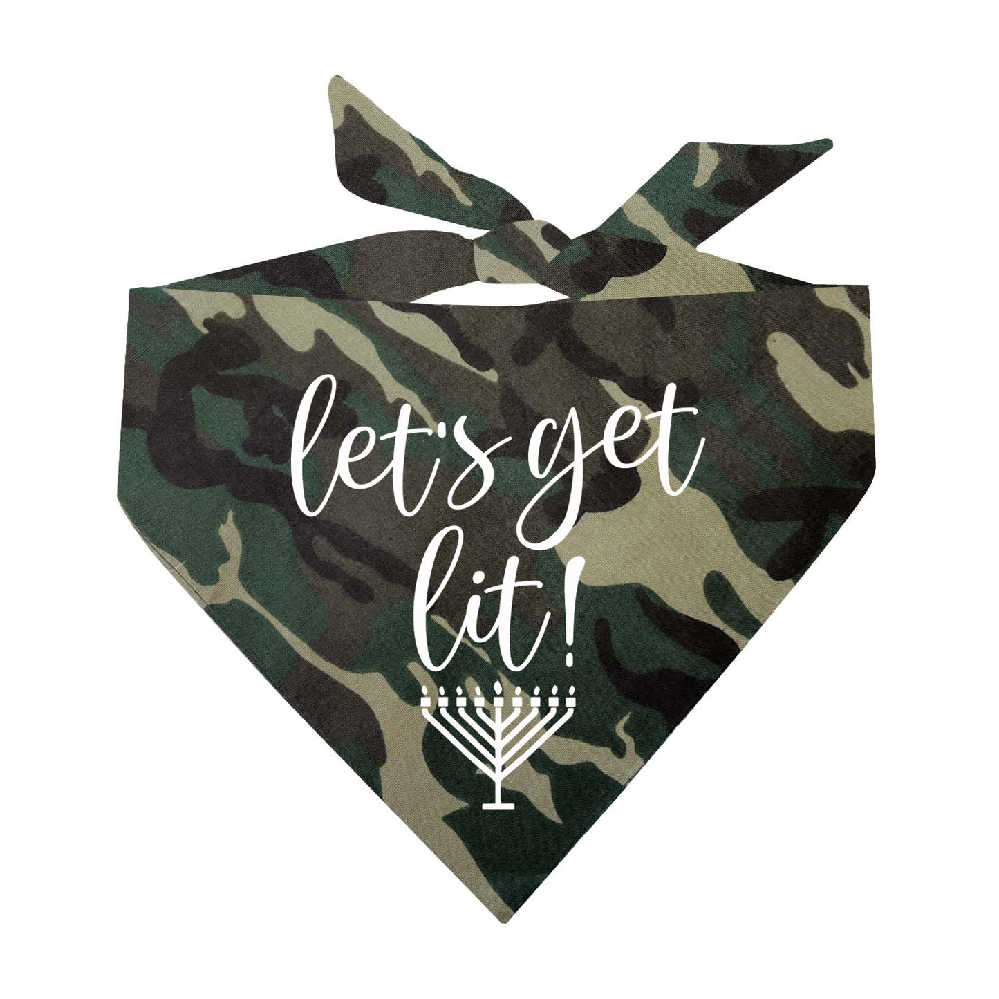 Let's Get Lit Script Triangle Dog Bandana