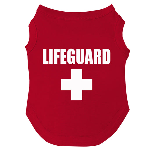 Lifeguard Dog Tee | Summer Beach Pet Shirt | Soft Cotton Blend | Made in USA