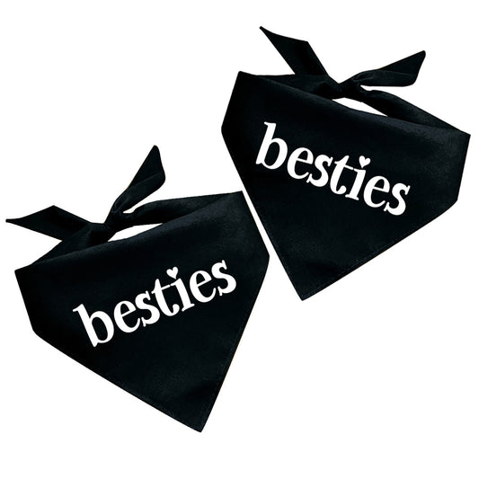Besties Triangle Dog Bandana (2 Bandanas)