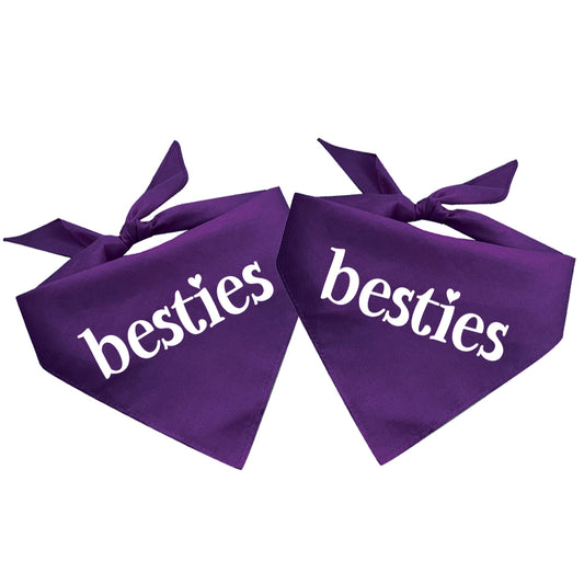 Besties Triangle Dog Bandana (2 Bandanas)