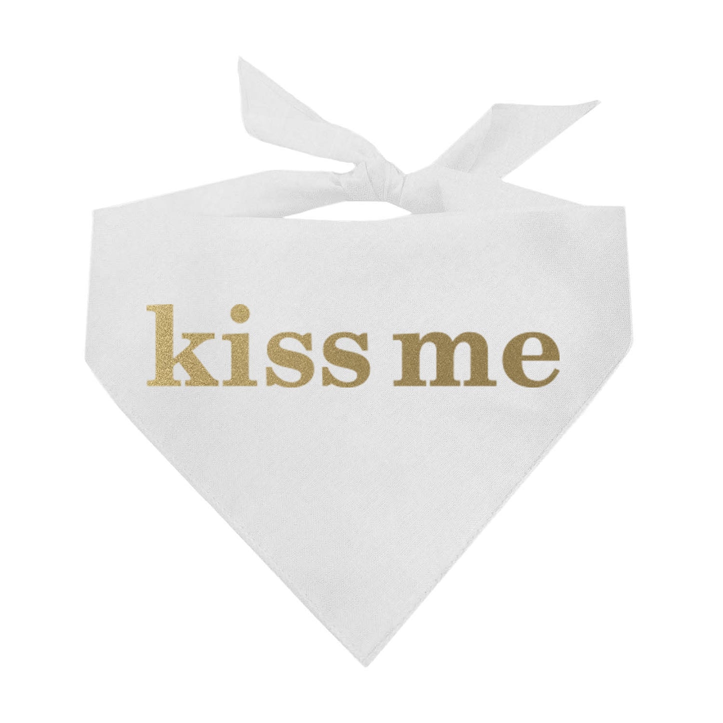 Kiss Me (Gold) New Years Eve Triangle Dog Bandana