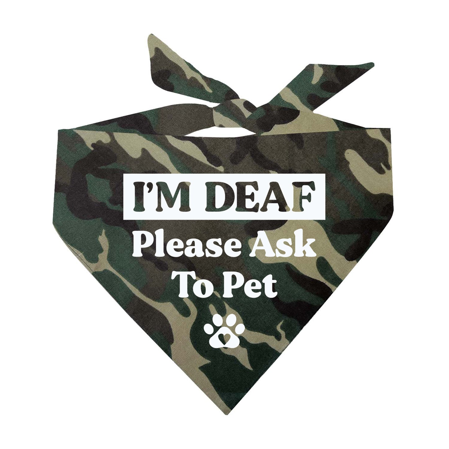 I'm Deaf Please Ask To Pet Triangle Dog Bandana
