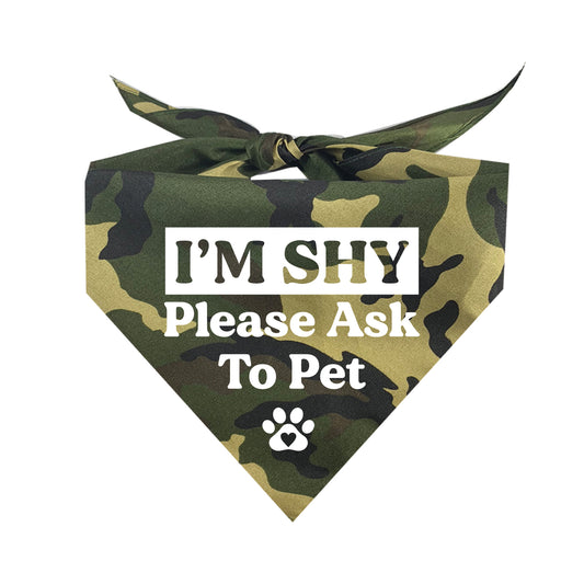 I'm Shy Please Ask To Pet Triangle Dog Bandana