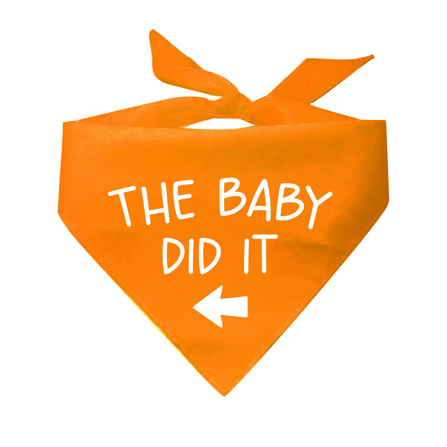 The Baby Did It With Arrow Triangle Dog Bandana