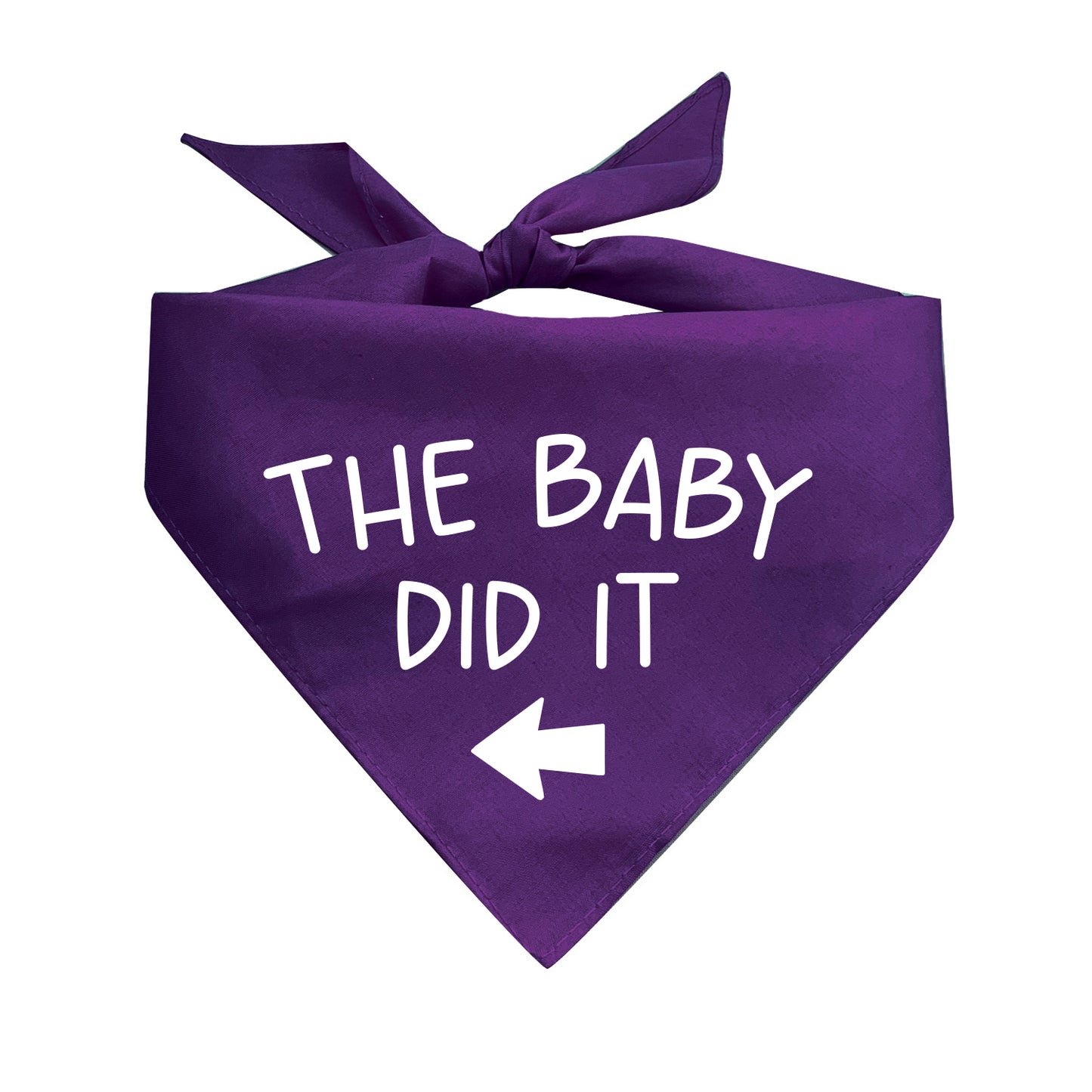 The Baby Did It With Arrow Triangle Dog Bandana