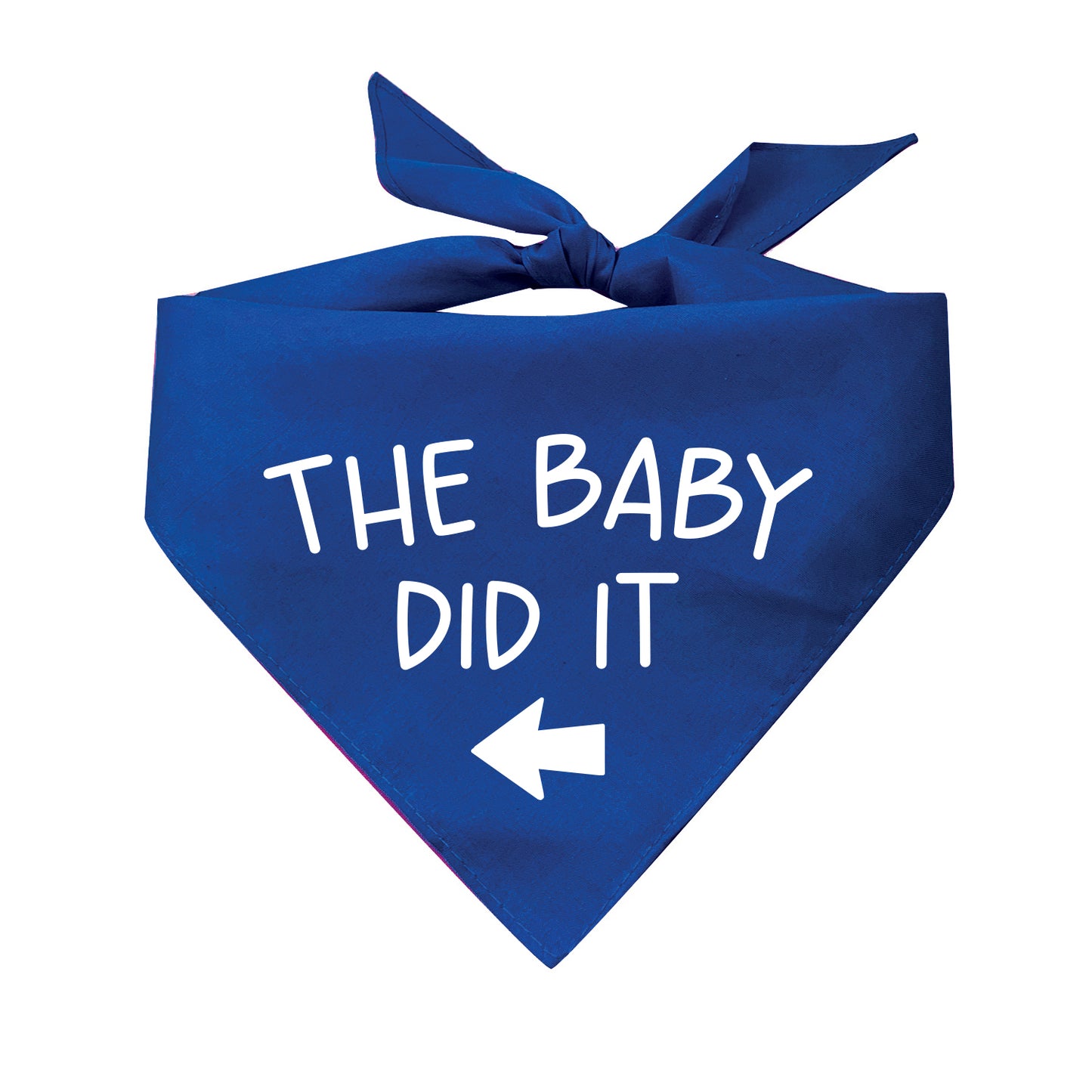 The Baby Did It With Arrow Triangle Dog Bandana