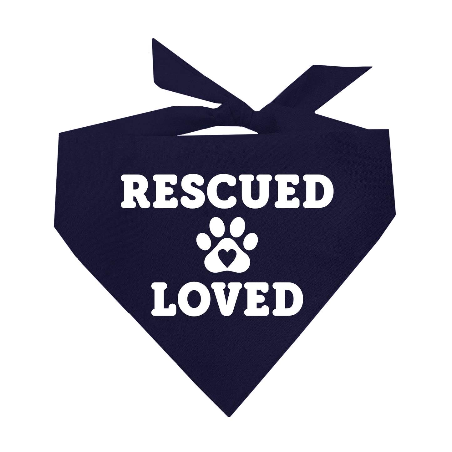 Rescued (Heart Paw) Loved Triangle Dog Bandana
