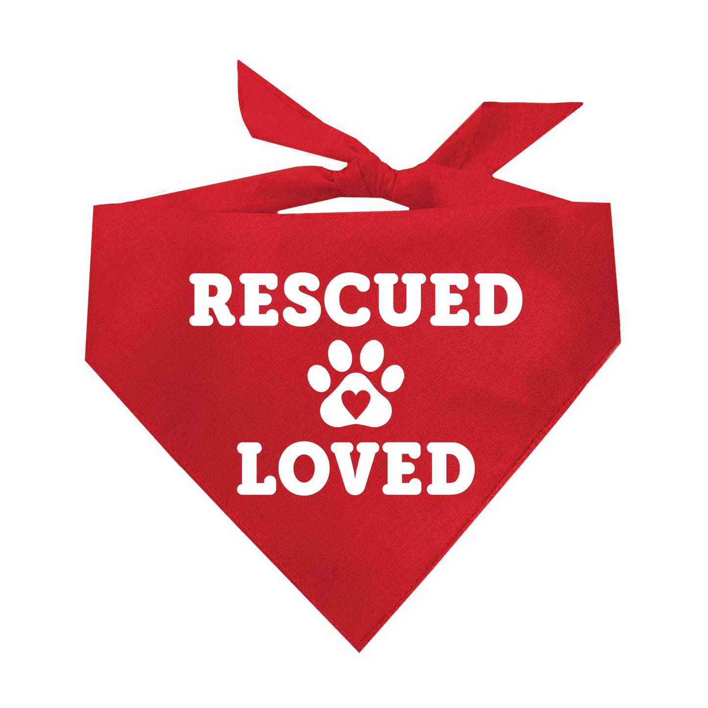 Rescued (Heart Paw) Loved Triangle Dog Bandana