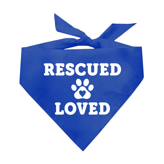 Rescued (Heart Paw) Loved Triangle Dog Bandana