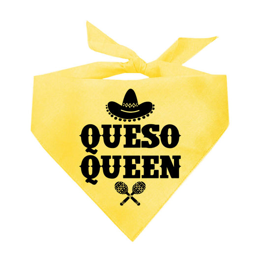 Queso Queen Triangle Dog Bandana