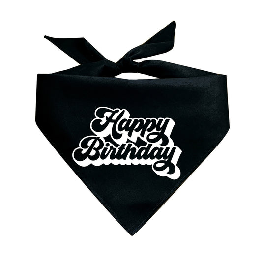 Happy Birthday Retro Triangle Dog Bandana